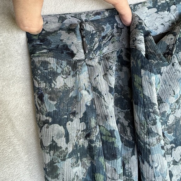 Charter‎ Club 100% Silk Skirt Womens Petite 14 Blue Watercolor Cottagecore Money - Picture 7 of 8